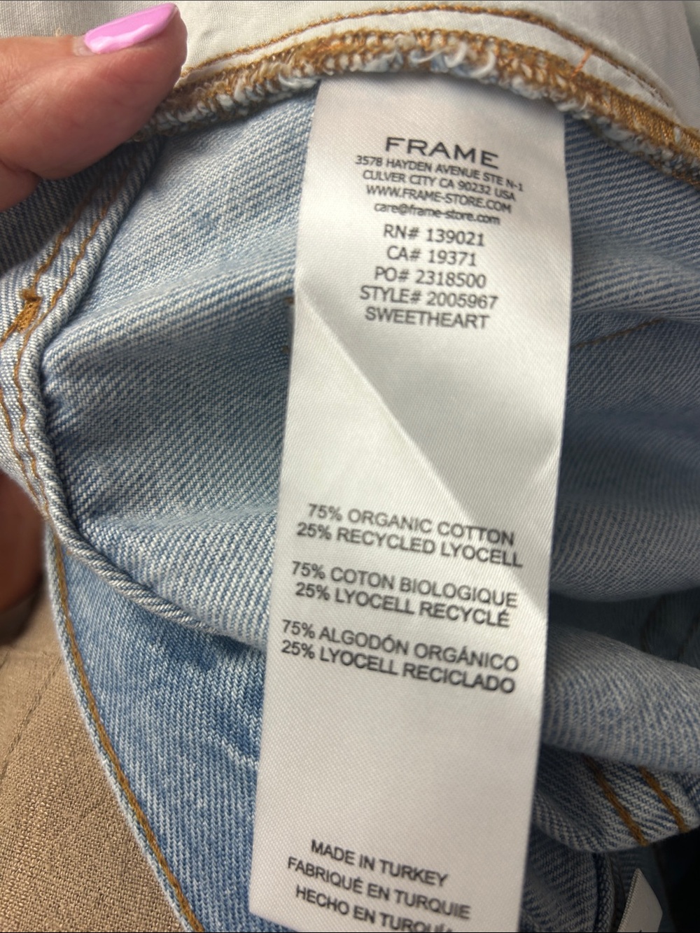 Frame The Drape High Waist Wide Leg Jeans in Sweetheart - Picture 10 of 13